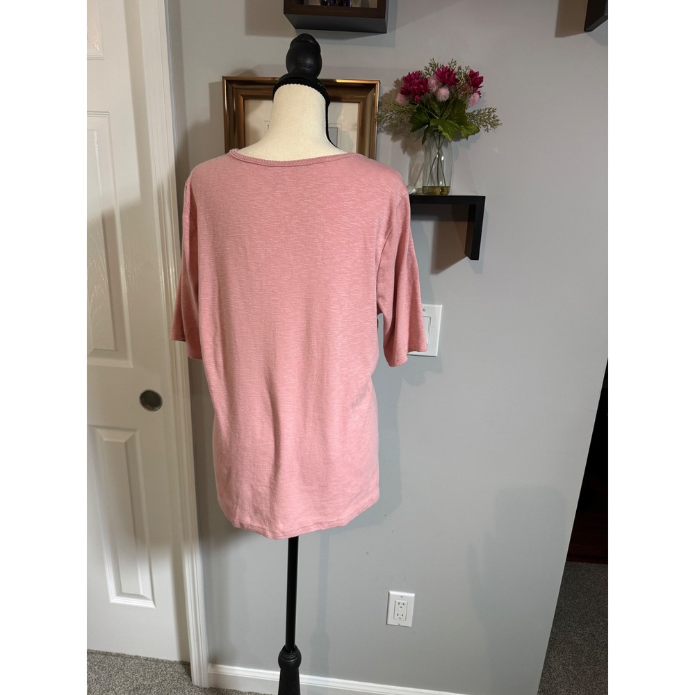 Time and Tru Womens XL Pink Knit Scoop Neck Short Sleeve T-Shirt Tee - Picture 2 of 4